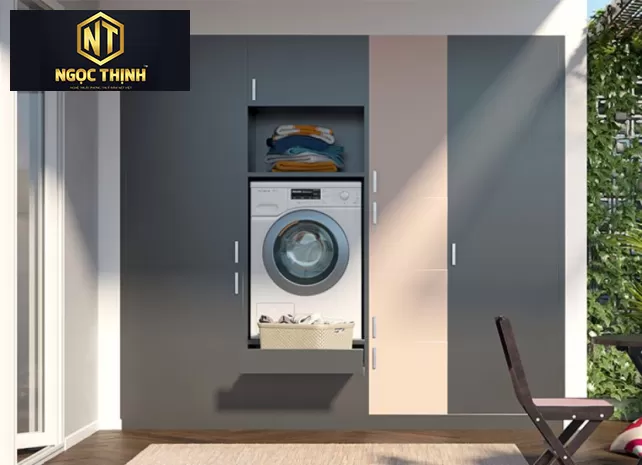 TỦ MÁY GIẶT KẾ HỢP TỦ TIỆN LỢI GỌN GÀNG ĐA NĂNG MẪU 16